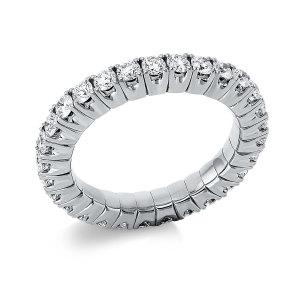 Infinity Memoire Ring 4er-Krappe 18kt Gelbgold Flex-Band, variabel mit 1,41ct Diamanten