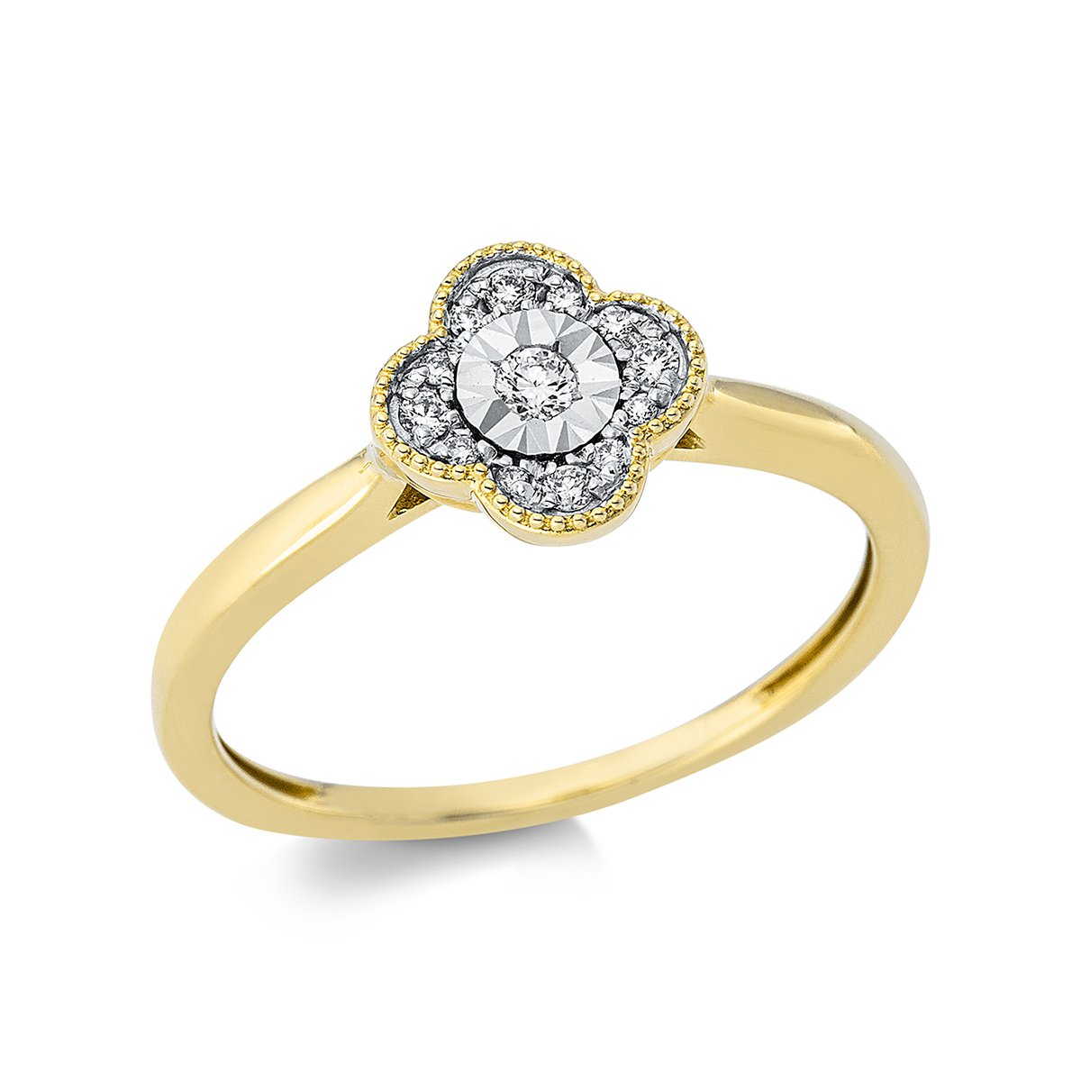 Ring  18kt Gelbgold / Weißgold mit 0,11ct Diamanten