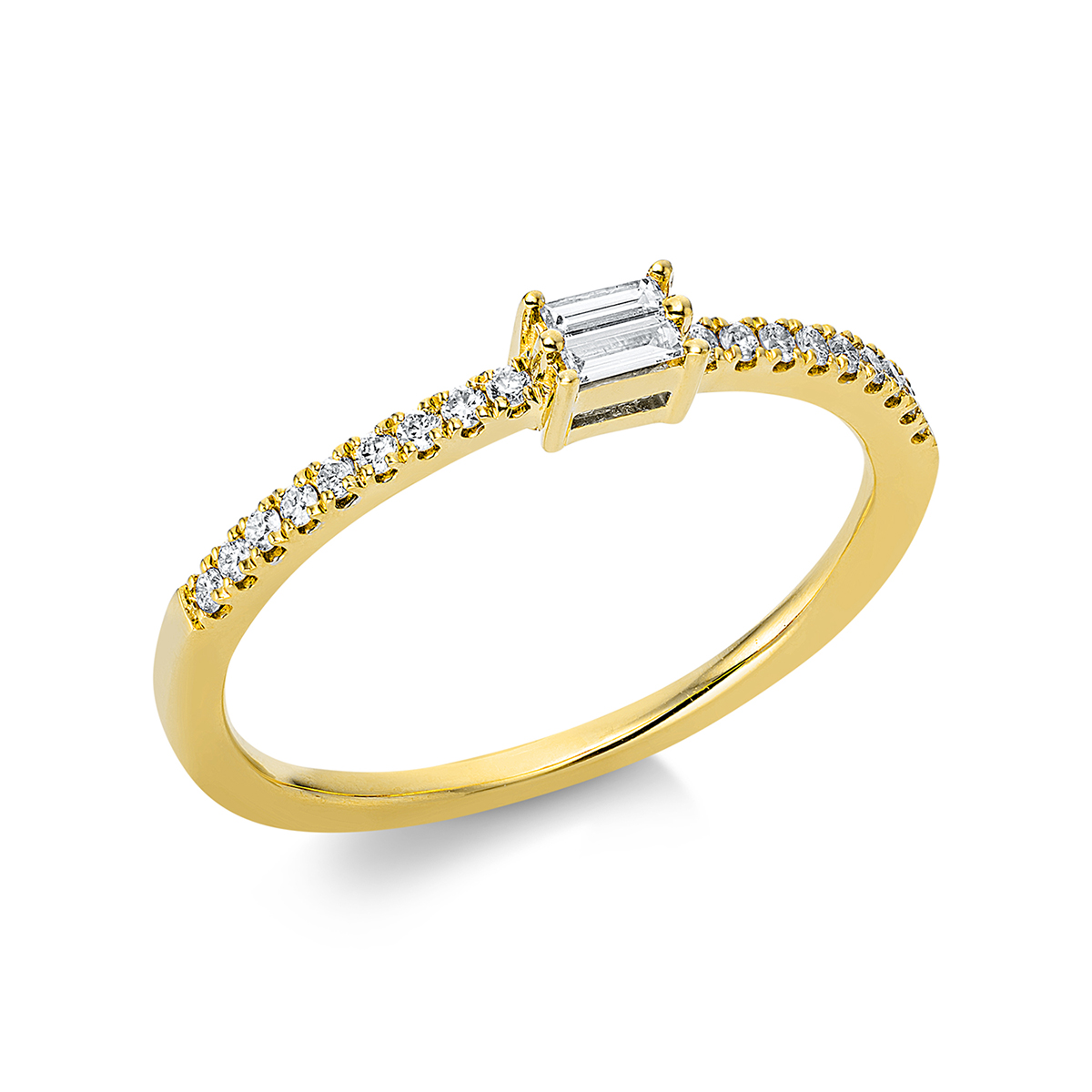 Ring  18kt Gelbgold rhodiniert mit 0,18ct Diamanten