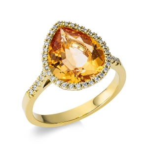 Fashion Farbstein Ring   18kt Gelbgold 