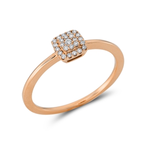 Ring  18kt Rotgold mit 0,10ct Diamanten