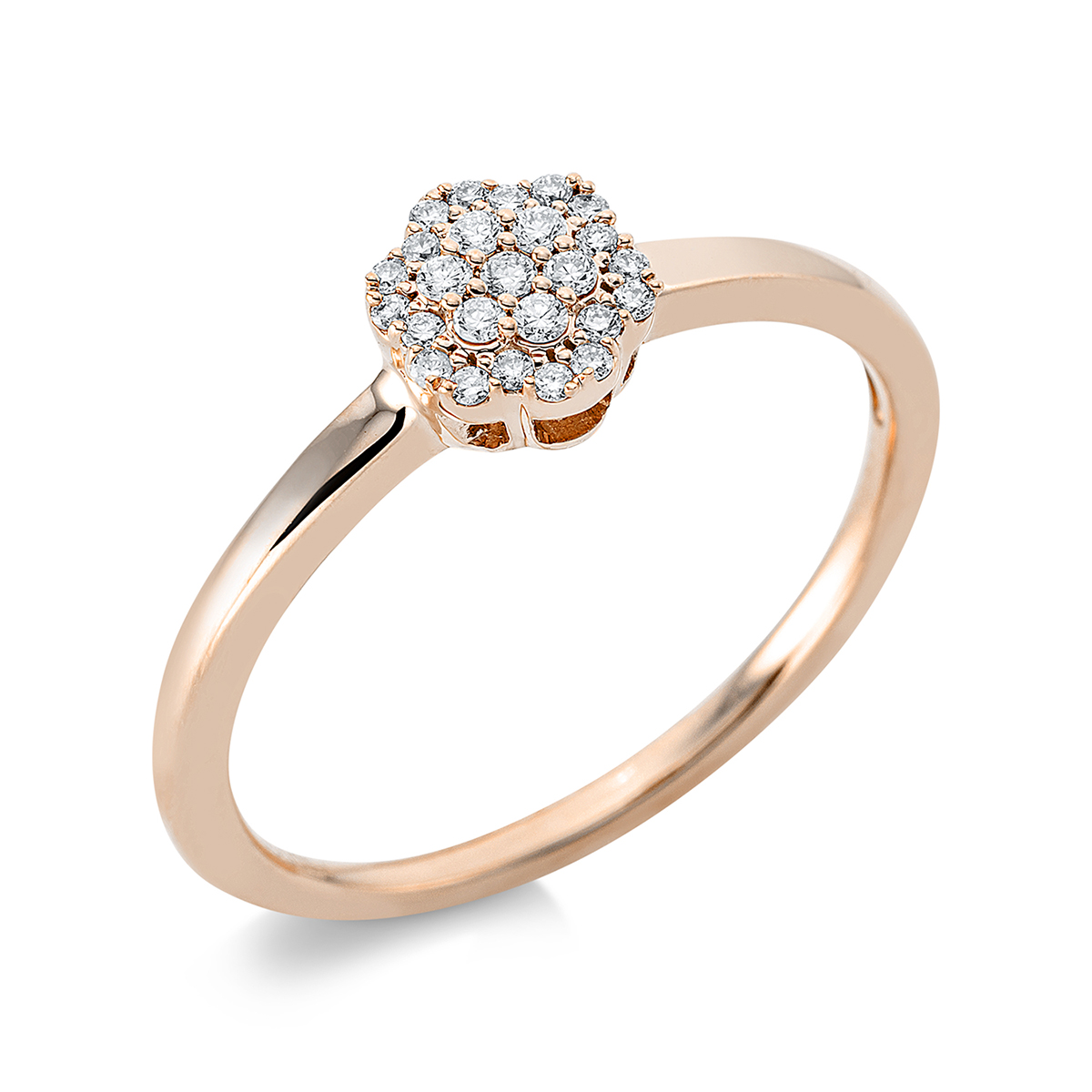 Ring  18kt Rotgold mit 0,11ct Diamanten