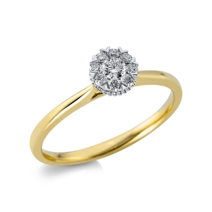 Ring  18kt Gelbgold / Weißgold mit 0,22ct Diamanten