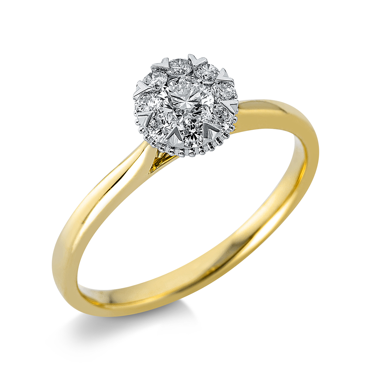 Ring  18kt Gelbgold / Weißgold mit 0,34ct Diamanten
