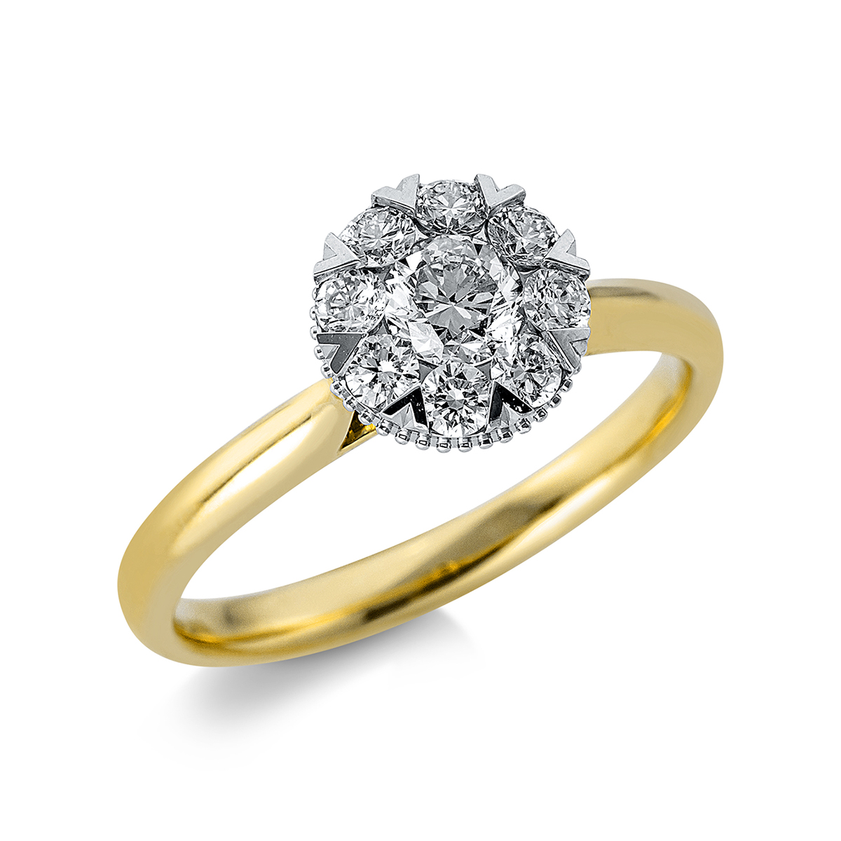 Ring  18kt Gelbgold / Weißgold mit 0,63ct Diamanten