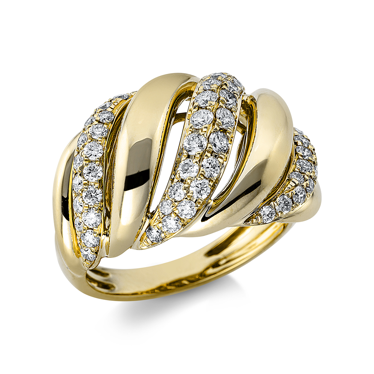 Pavé Ring  18kt Gelbgold mit 0,97ct Diamanten