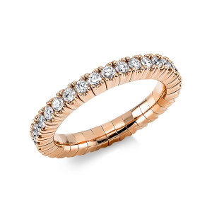 Infinity Memoire Ring 4er-Krappe 18kt Gelbgold Flex-Band, variabel mit 0,93ct Diamanten