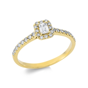 Ring 4er-Krappe 18kt Gelbgold mit 0,45ct Diamanten