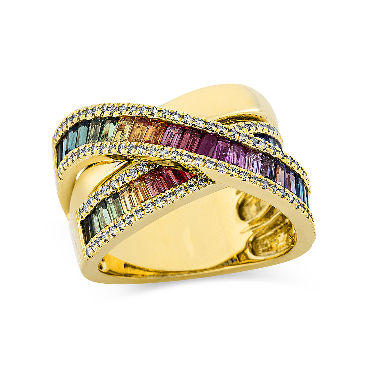 Rainbow Ring  18kt Gelbgold mit Farbstein