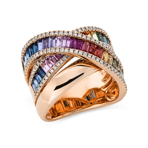 Rainbow Ring  18kt Gelbgold mit Farbstein