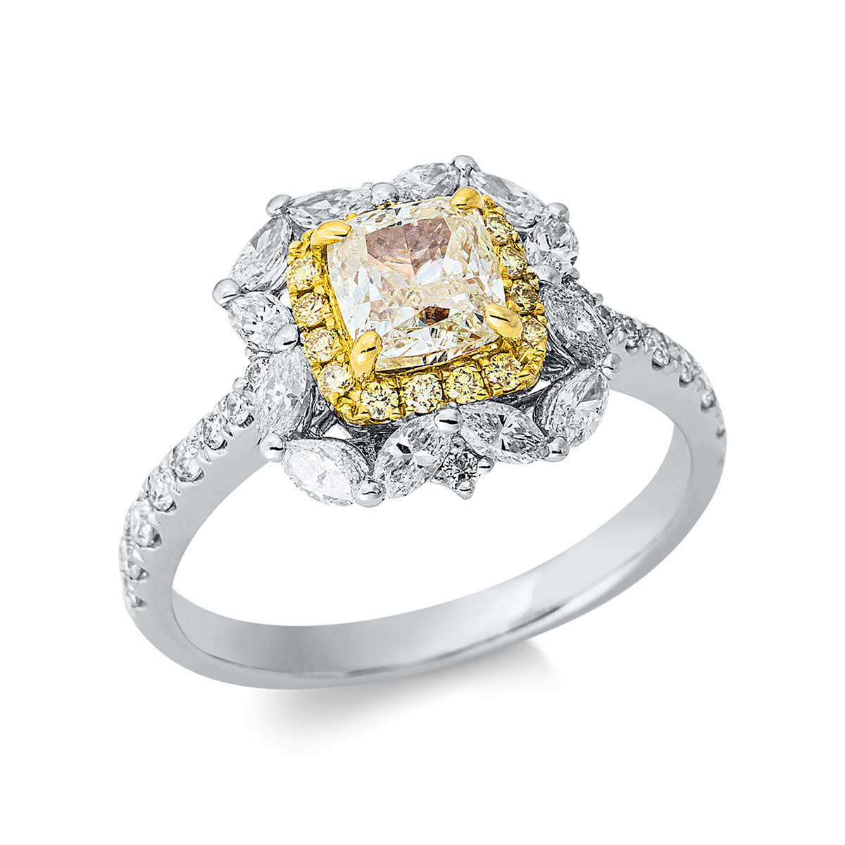 Ring  18kt Weißgold / Gelbgold mit 2,00ct Diamanten