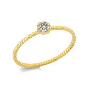 Ring  18kt Gelbgold mit 0,06ct Diamanten