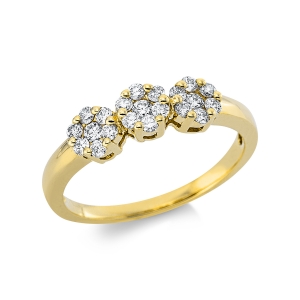 Ring  18kt Gelbgold mit 0,41ct Diamanten