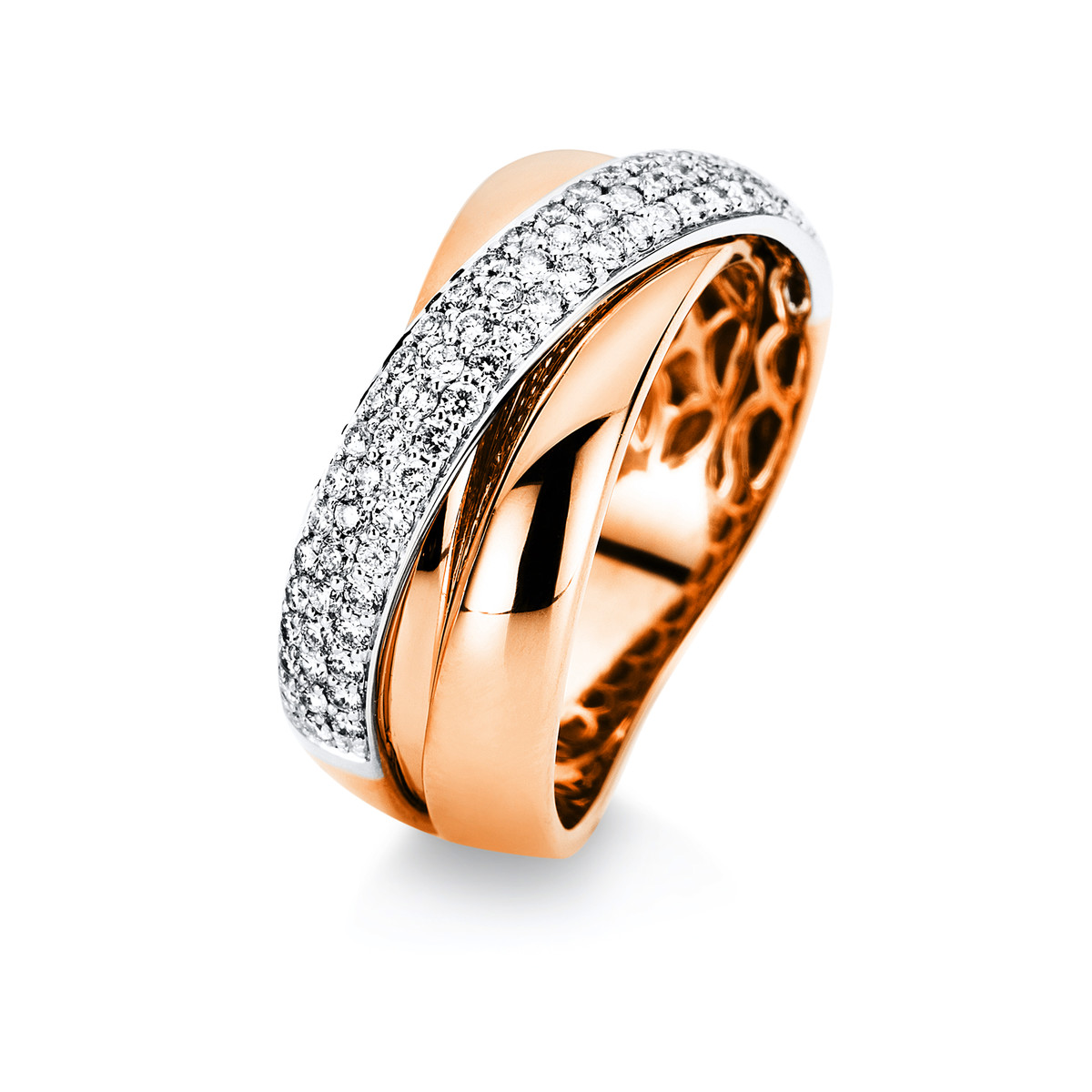 Pavé Ring  18kt Rotgold / Weißgold mit 0,57ct Diamanten