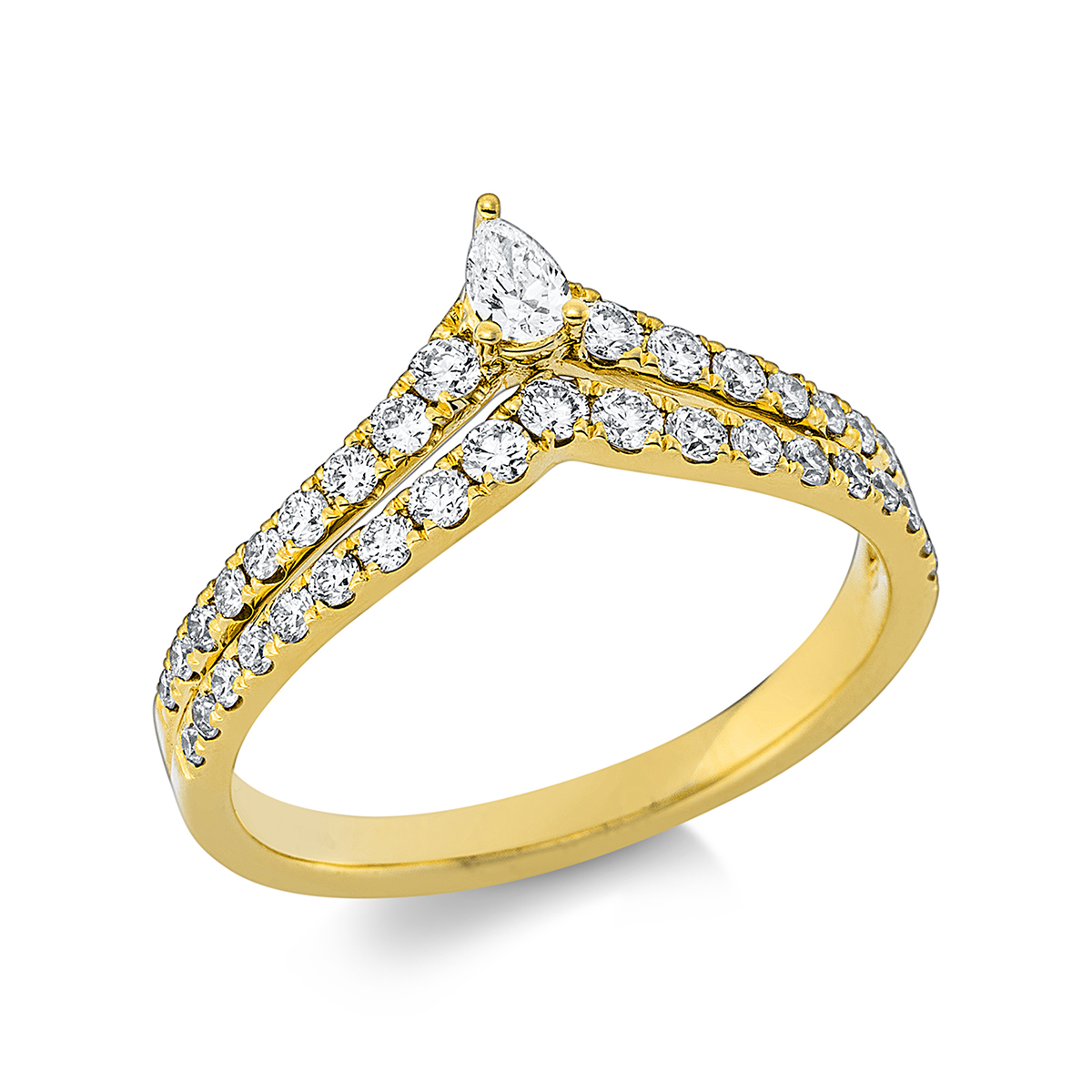 Ring  18kt Gelbgold mit 0,57ct Diamanten