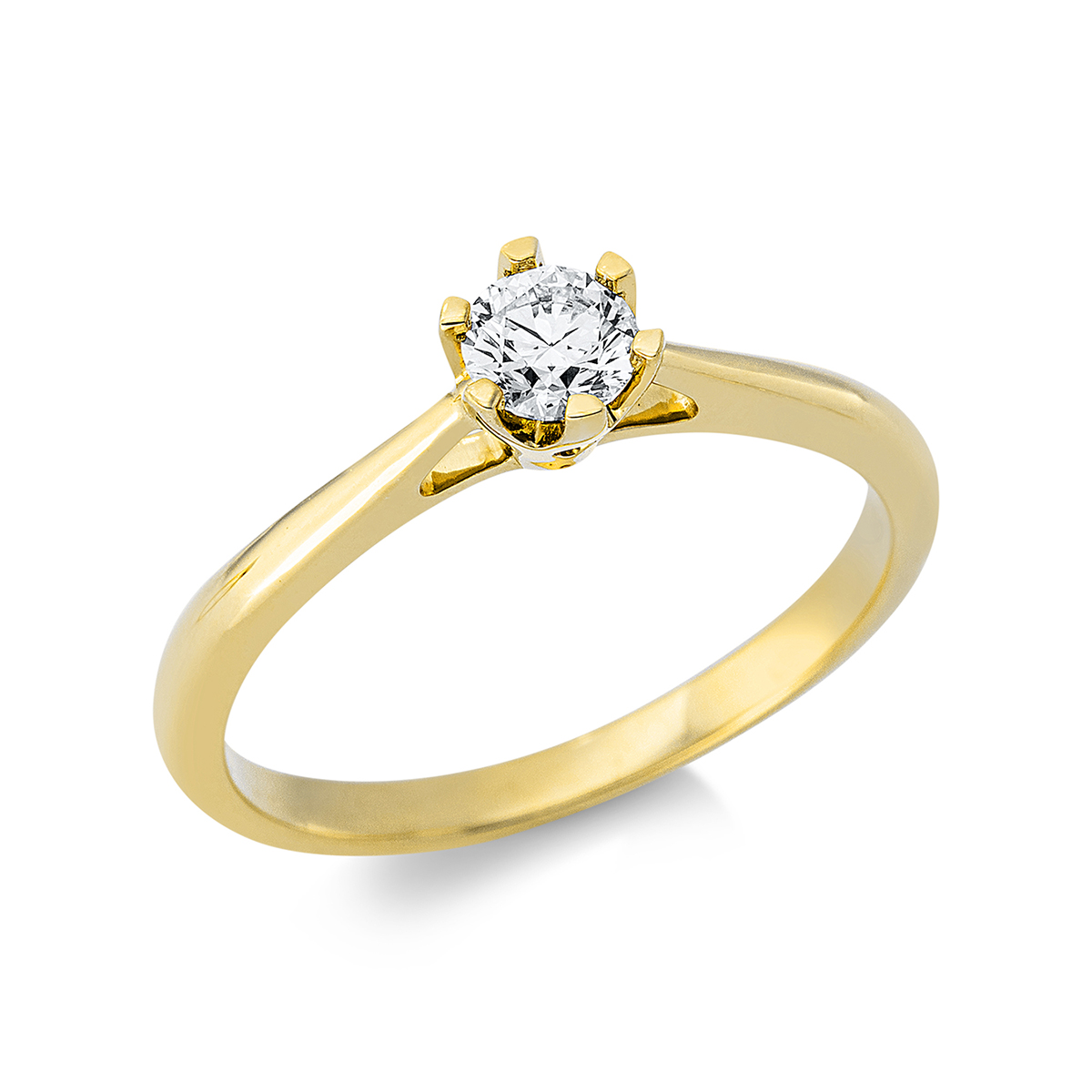 Solitaire Ring  18kt Gelbgold mit 0,29ct Diamanten