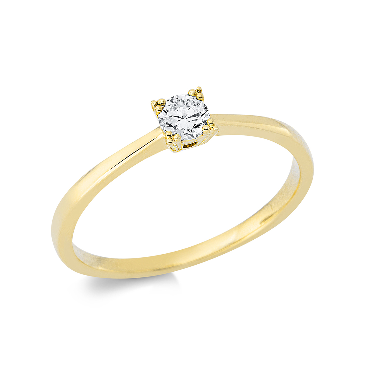 Solitaire Ring  18kt Gelbgold mit 0,19ct Diamanten