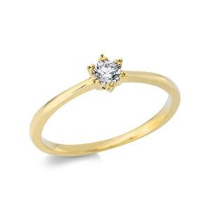 Solitaire Ring  18kt Gelbgold mit 0,18ct Diamanten