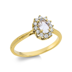 Fashion Farbstein Ring   18kt Gelbgold 