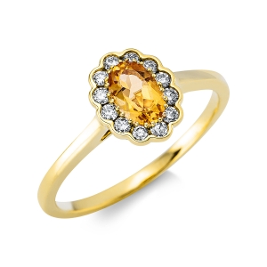 Fashion Farbstein Ring   18kt Gelbgold 