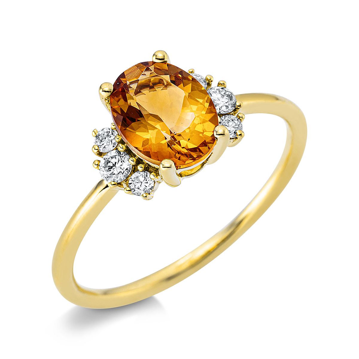 Fashion Farbstein Ring   18kt Gelbgold 