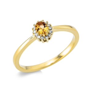 Fashion Farbstein Ring   18kt Gelbgold 