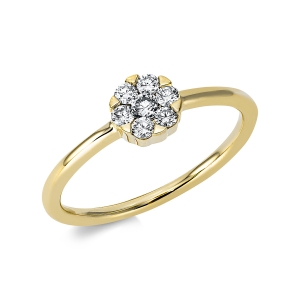 Ring  18kt Gelbgold  Kreis mit 0,25ct Diamanten