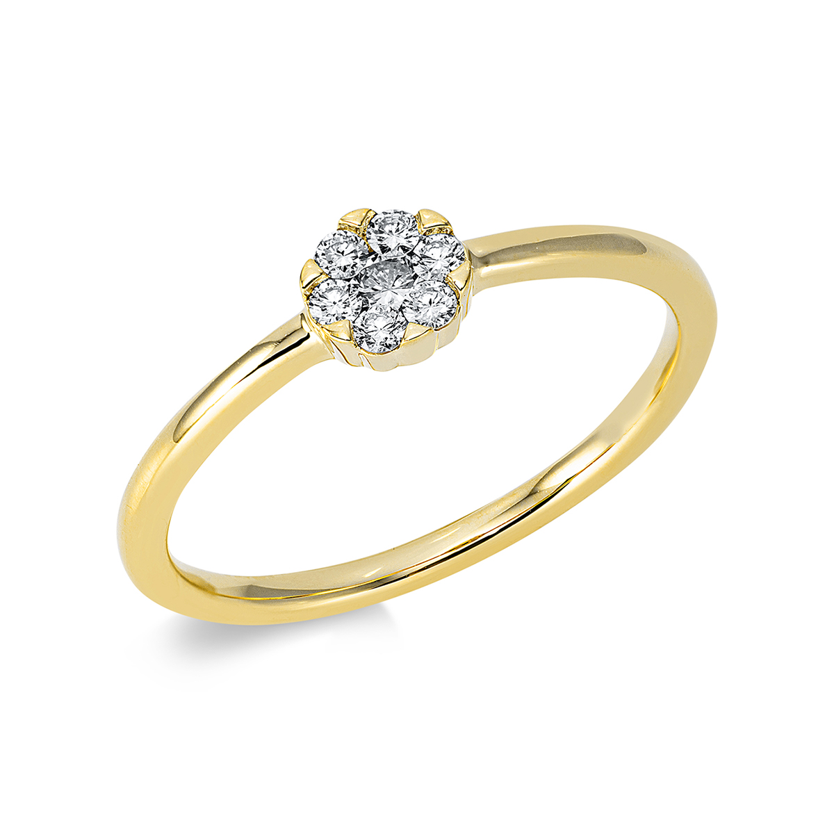 Ring  18kt Gelbgold  Kreis mit 0,16ct Diamanten