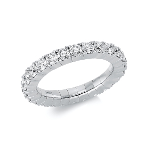 Infinity Memoire Ring 4er-Krappe 18kt Gelbgold Flex-Band, variabel mit 2,05ct Diamanten