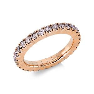 Infinity Memoire Ring 4er-Krappe 18kt Rotgold Flex-Band, variabel mit 1,40ct Diamanten