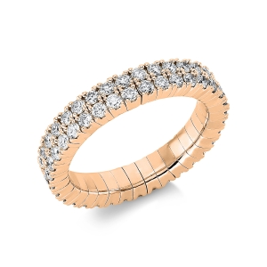 Pavé Ring 4er-Krappe 18kt Gelbgold Flex-Band, variabel mit 1,79ct Diamanten