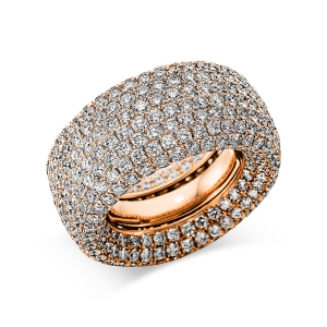 Pavé Ring  18kt Rotgold mit 10,79ct Diamanten