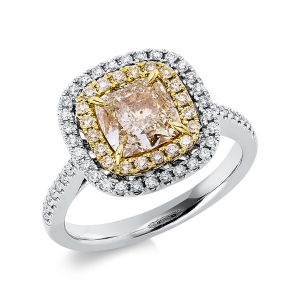 Ring 4er-Krappe 18kt Weißgold / Gelbgold GIA 1159481740 mit 1,94ct Diamanten