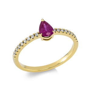 Farbstein Ring   18kt Gelbgold 