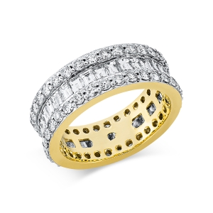 Ring  18kt Gelbgold Fassung rhodiniert mit 3,59ct Diamanten