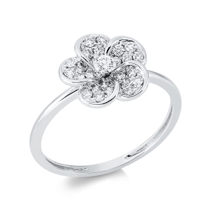 Ring 18 kt WG Blume/Blumen