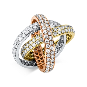 Pavé Ring  18kt Weißgold / Gelbgold / Rotgold mit 3,91ct Diamanten