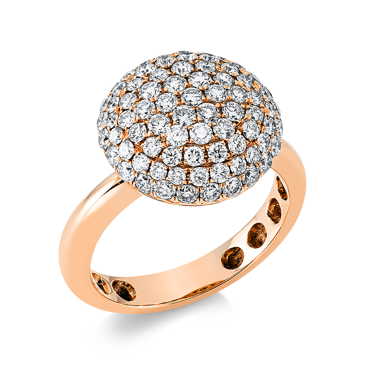 Pavé Ring  18kt Rotgold mit 1,38ct Diamanten