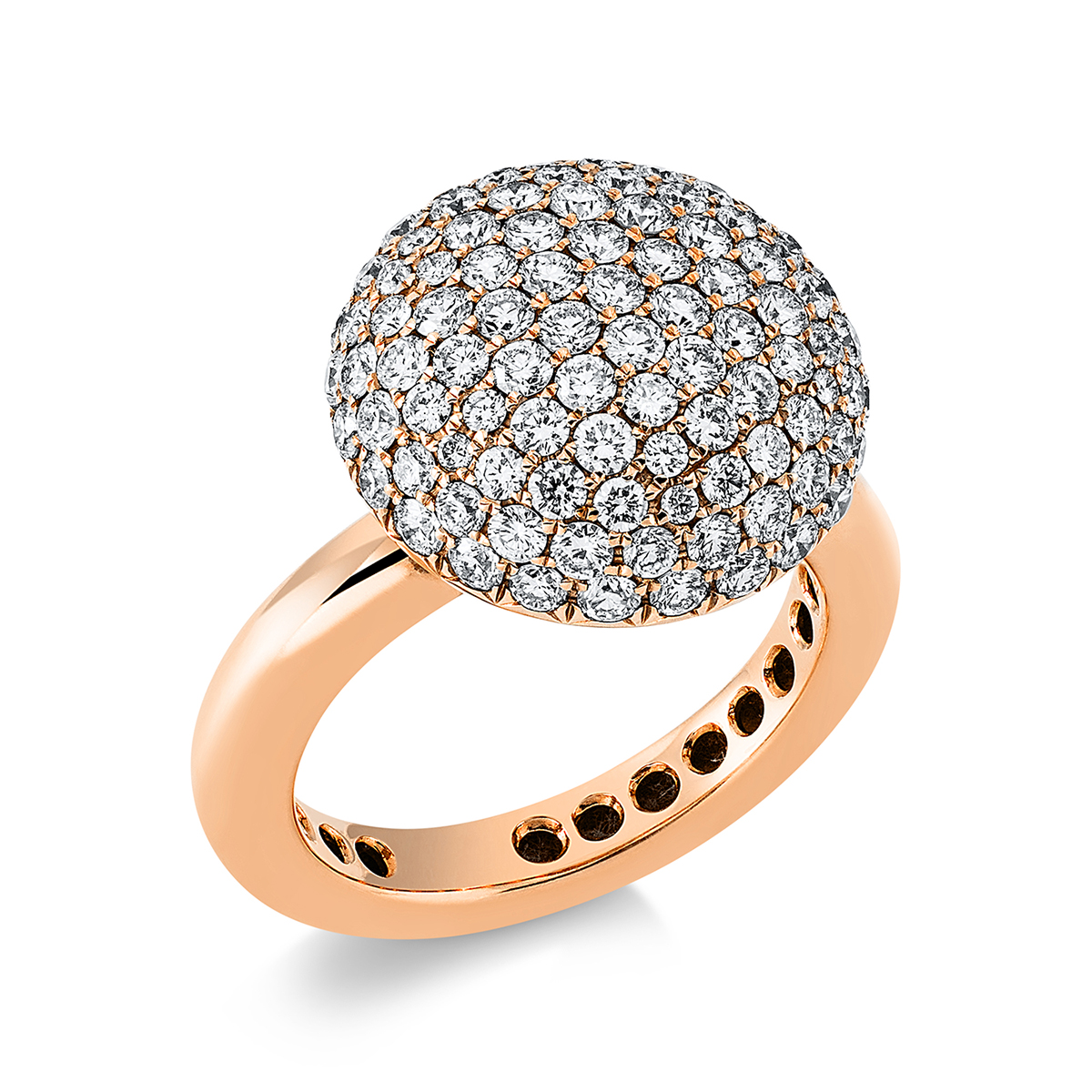 Pavé Ring  18kt Rotgold mit 2,09ct Diamanten