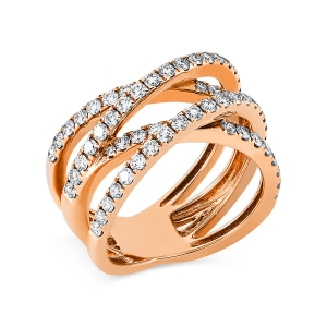 Ring  18kt Rotgold mit 1,19ct Diamanten