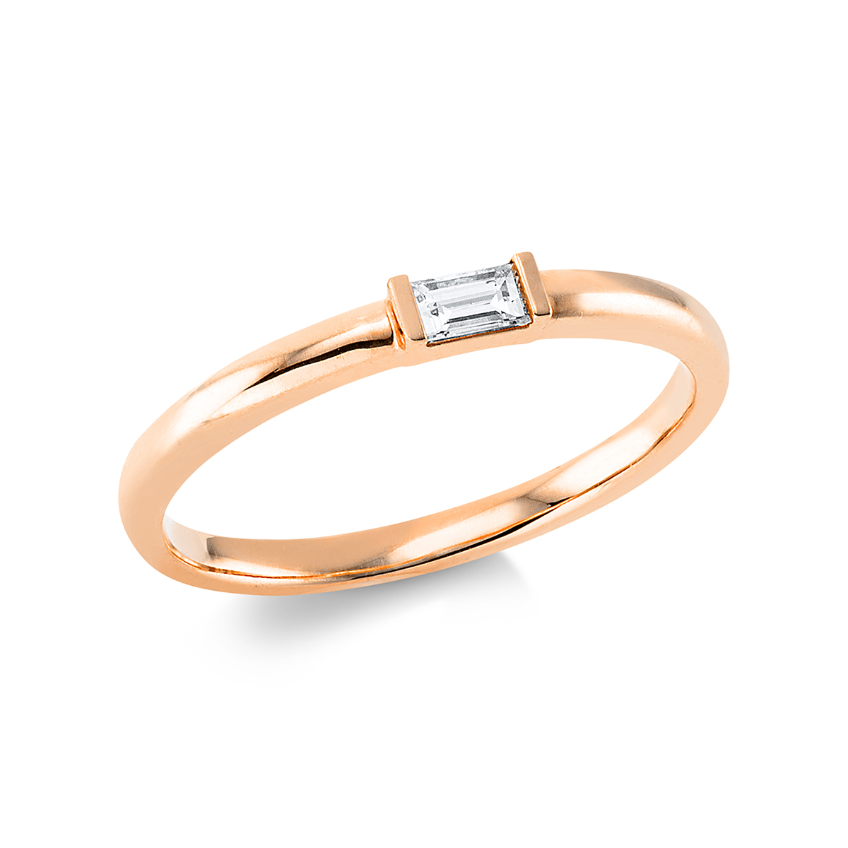 Solitaire Ring  18kt Rotgold mit 0,10ct Diamanten