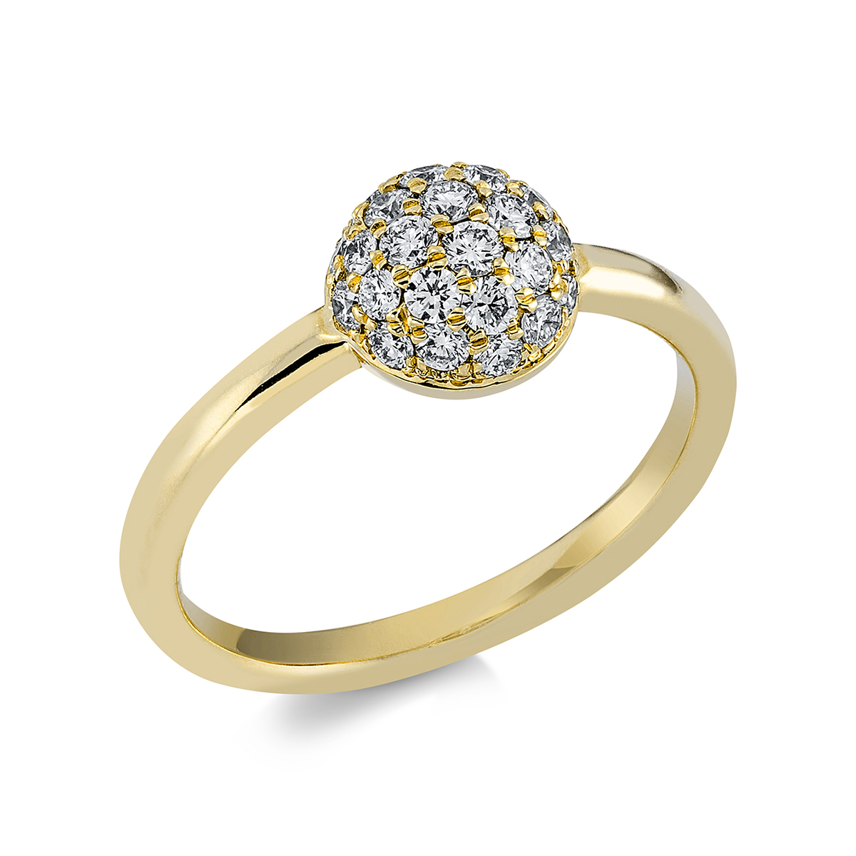 Pavé Ring  14kt Gelbgold mit 0,50ct Diamanten