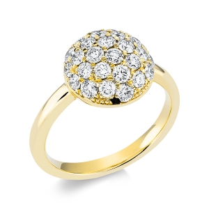 Pavé Ring  14kt Gelbgold mit 1,24ct Diamanten