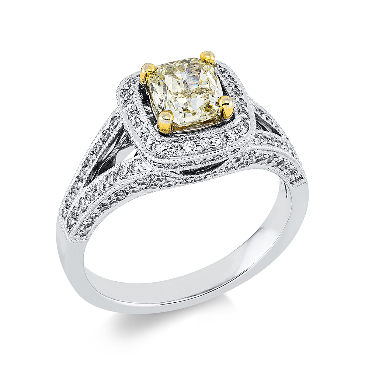 Ring 4er-Krappe 18kt Weißgold mit 1,66ct Diamanten