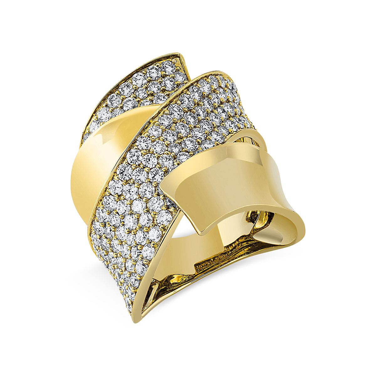 Pavé Ring  18kt Gelbgold mit 3,16ct Diamanten