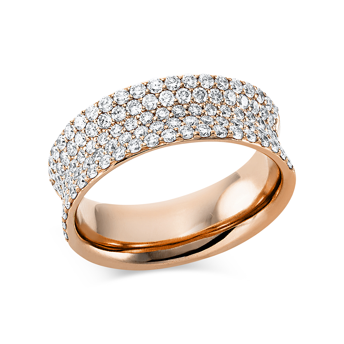 Pavé Ring  18kt Rotgold mit 1,23ct Diamanten