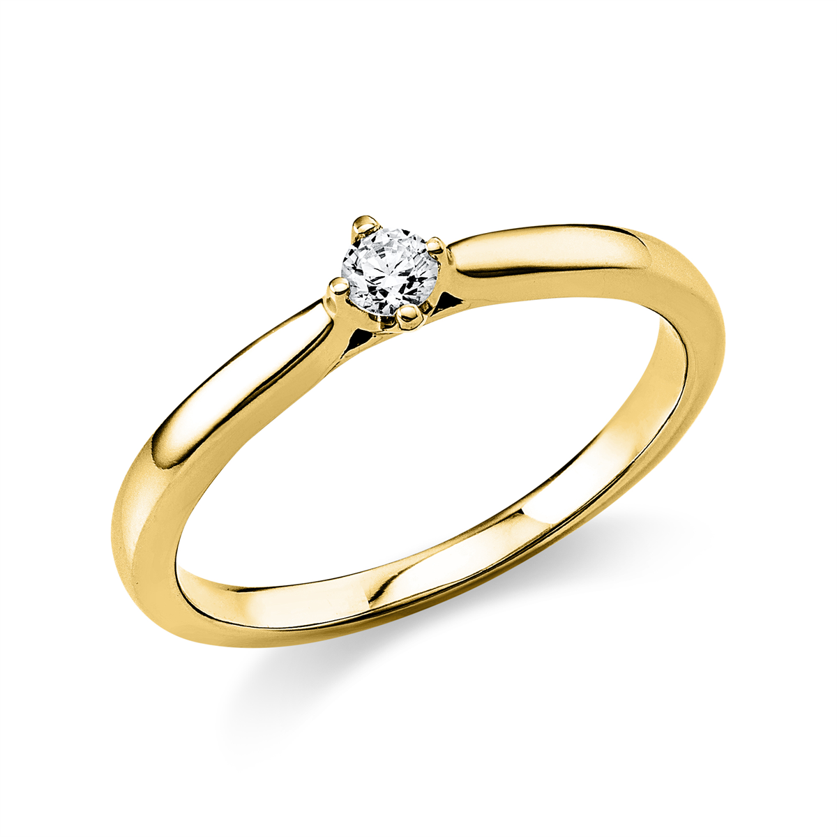 Solitaire Ring  14kt Gelbgold mit 0,10ct Diamanten