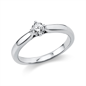 Solitaire Ring 4er-Krappe 14kt Gelbgold mit 0,20ct Diamanten