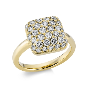 Pavé Ring  14kt Gelbgold mit 1,25ct Diamanten