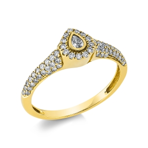 Ring  18kt Gelbgold  Tropfen mit 0,51ct Diamanten